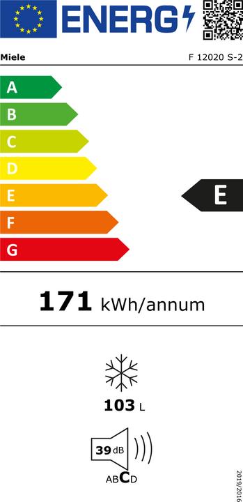 Label énergétique Miele F 12020 S-2 (Autonome, 103 l)