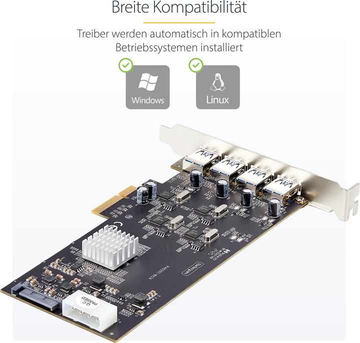Produktbild StarTech 4-PORT USB-A PCIE CARD 5GBPS