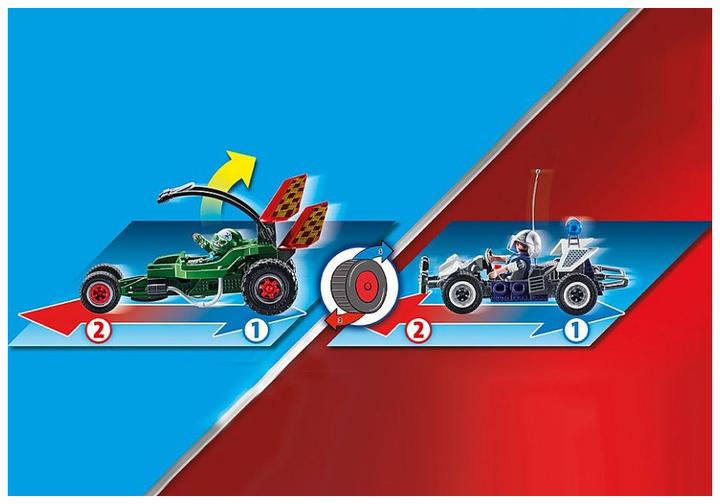 Immagine prodotto Playmobil Kart della polizia: l'inseguimento del rapinatore di casseforti (70577, Playmobil City Life)
