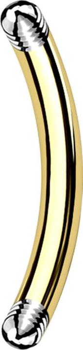 Produktbild Star Piercing Bananen-Stab vergoldet (ohne Messing, Chirurgenstahl 316L)