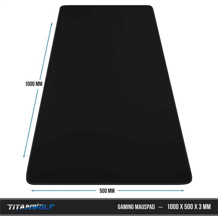 Actual product image Titanwolf Gaming Mauspad, 1000 x 500mm XXL Mausmatte, verbessert Präzision & Geschwindigkeit, schwarz (XXL)