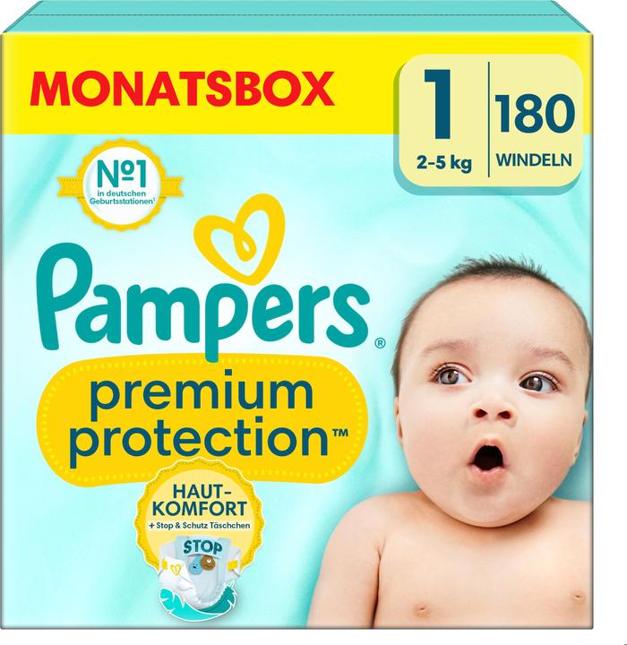 Actual product image Pampers Premium Protection (Size 1, Monthly box, 180 Piece)