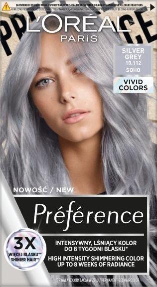 L'Oréal Paris L'Oreal Preference Vivid Colors Hair Dye 10.112 Silver Grey (10.112 Silver Grey)