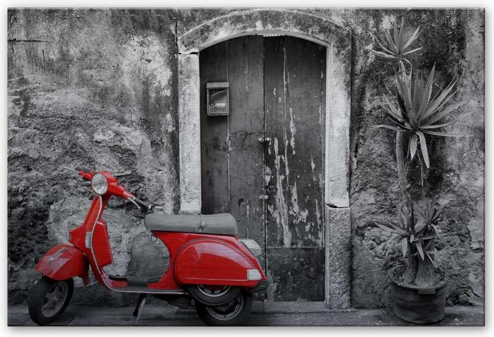 Image du produit Trenddeko Red Scooter noir et blanc (60 x 40 cm)