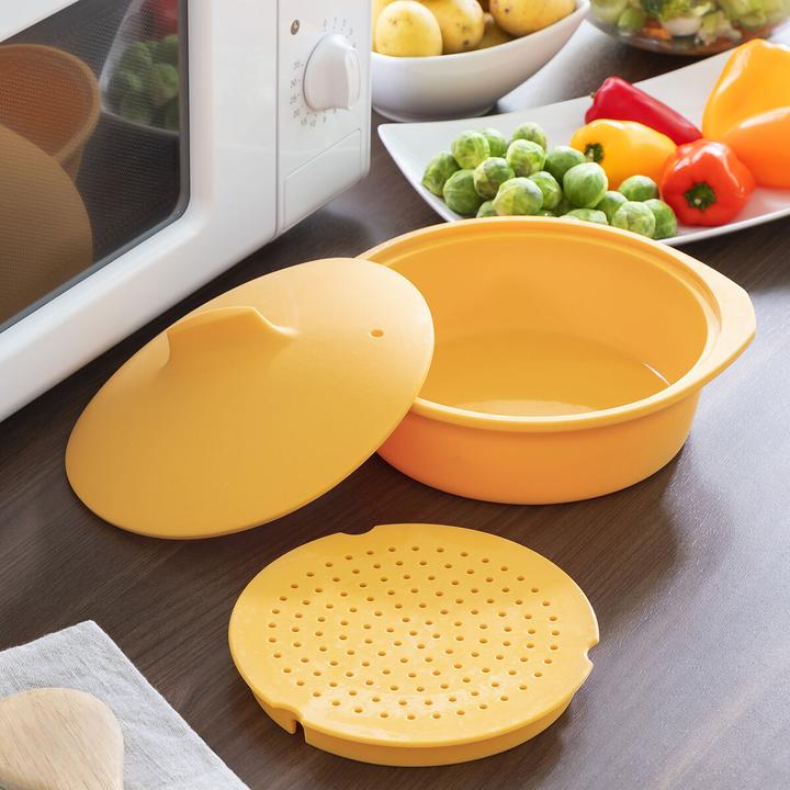 Produktbild InnovaGoods Dampfgarer für die Mikrowelle - Orange (Kunststoff)