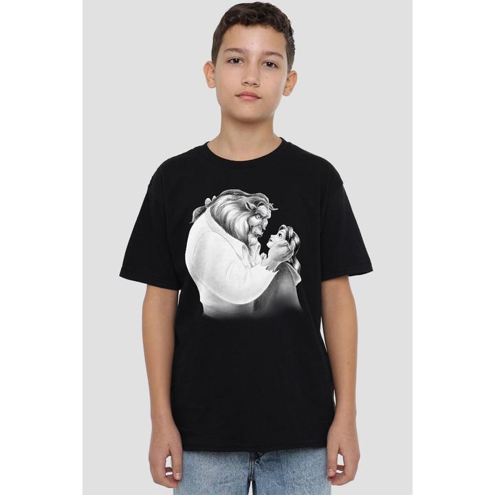 Actual product image Beauty And The Beast Childrens/Kids Sketch T-Shirt (140)