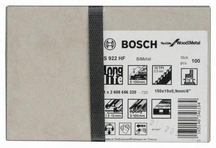 Actual product image Bosch Professional Zubehör Sabre saw blade S 922 HF, Flexible for Wood and Metal, 100-pack, 150 mm