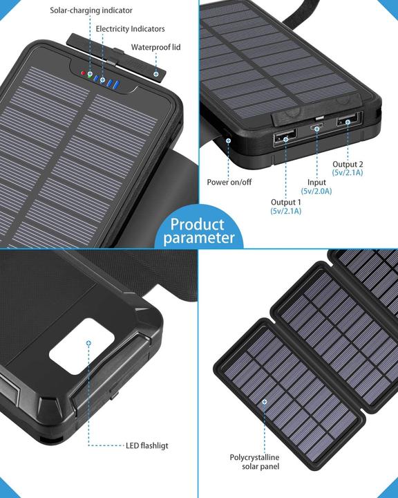 Actual product image Elzle Solar Powerbank (26800 mAh)