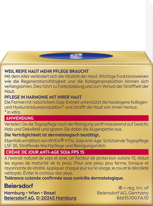 Produktbild NIVEA Vital Soja Anti-Age Tagescreme LSF 15 (50 ml, 24h Creme, SPF 15)