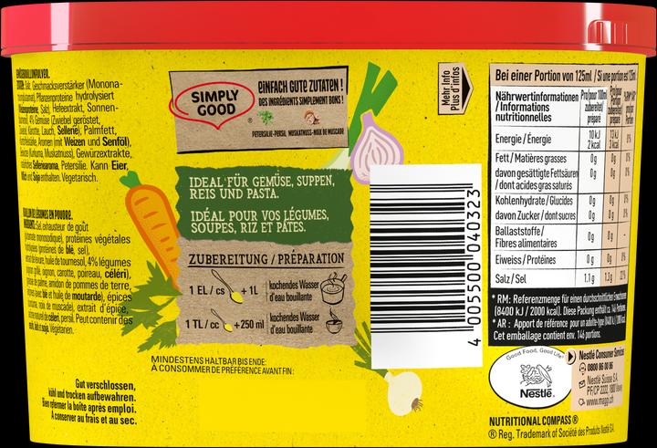Valori nutrizionali e ingredienti Maggi Brodo vegetale polvere