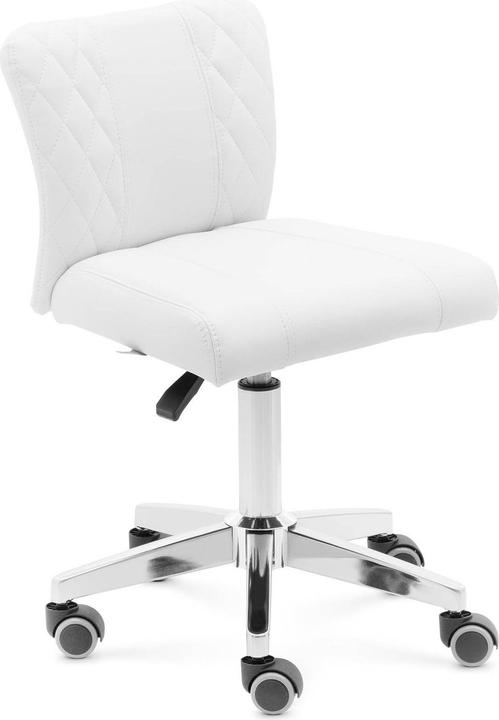 Produktbild Physa Rollhocker mit Lehne Friseurhocker Kosmetikhocker höhenverstellbar 150 kg weiss