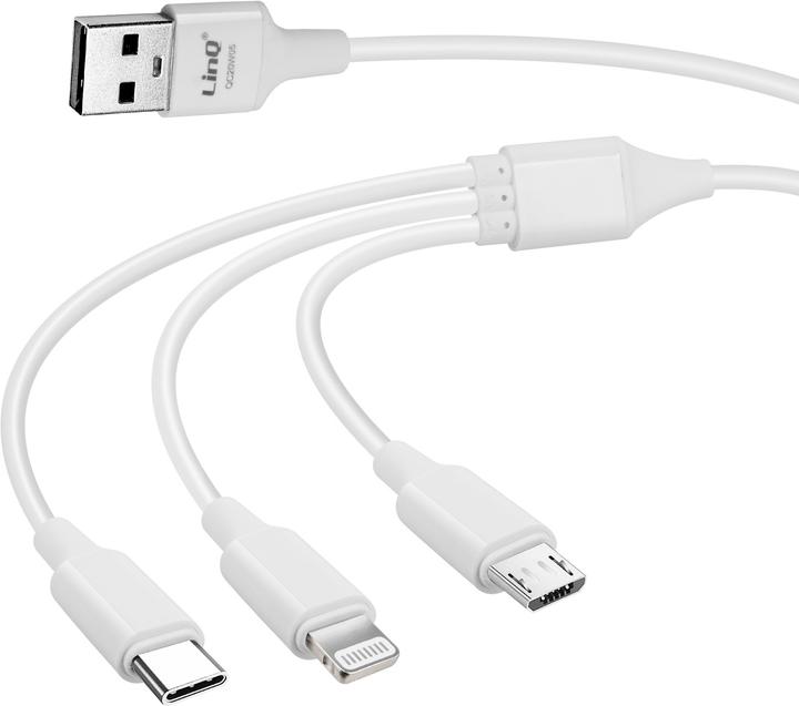 Immagine prodotto LinQ Cavo USB 3-in-1, USB-C / Lightning / Micro-USB (0.12 m, USB 3.2 Gen 1)