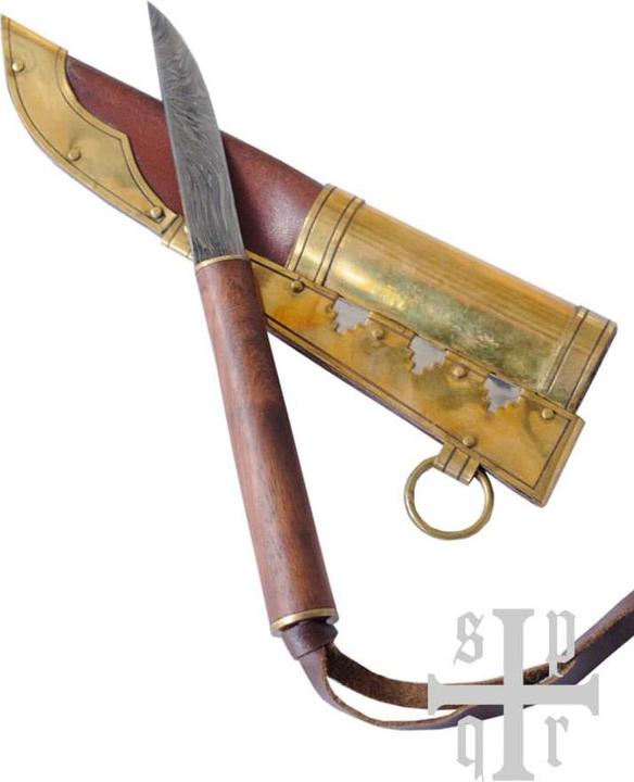 Actual product image Battle Merchant Small Viking Knife made of Gotland Damascus Steel