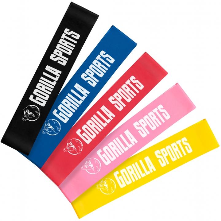 Produktbild Gorilla Sports Resistance Band Set (0.50 m, Extra Leicht, Leicht, Mittel, Stark, Extra Stark)