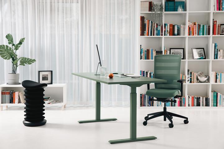 Productafbeelding Topstar E-Table elektrisch in hoogte verstelbaar bureau mintgroen rechthoekig, T-poot frame groen 1 (80 x 68 cm)