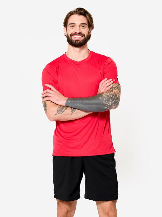 Domyos T-Shirt Herren atmungsaktiv Rundhalsausschnitt - rot