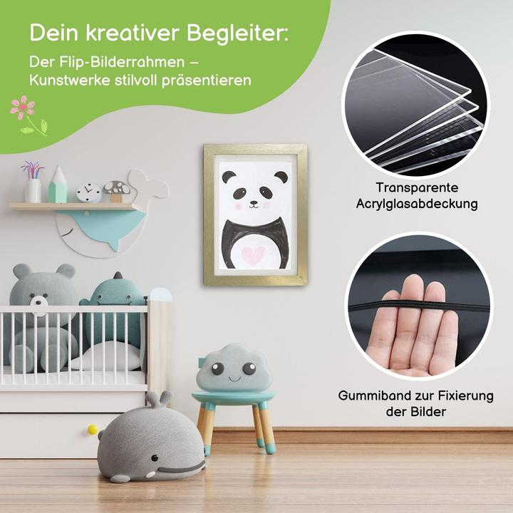 Immagine prodotto Hermex Bilderrahmen Flip Fotorahmen A4 Kunstrahmen Bildhalter Wandrahmen (A4)