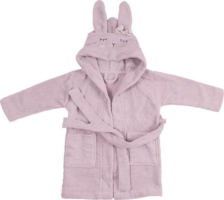 Actual product image Kikadu Bathrobe Rabbit rosé size 5-6 (GOTS)-org