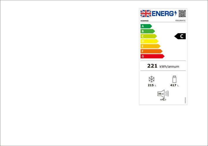 Label énergétique Hisense RS818N4TFC (632 l)