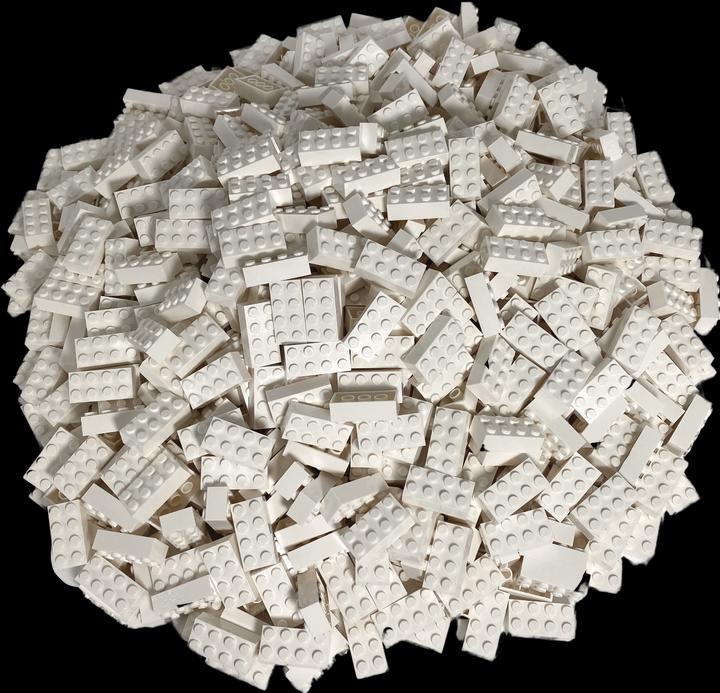 Produktbild LEGO 2x4 Steine Weiss - 1000 Stück - White bricks 3001 (3001, LEGO Zubehör)