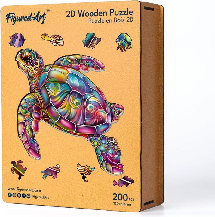 Produktbild Figured'Art Holzpuzzle 2D Design - Meeresschildkröte (200 Teile)