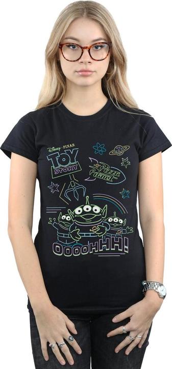 Actual product image Disney Womens/Ladies Toy Story Neon Little Green Men Cotton T-Shirt (XL)
