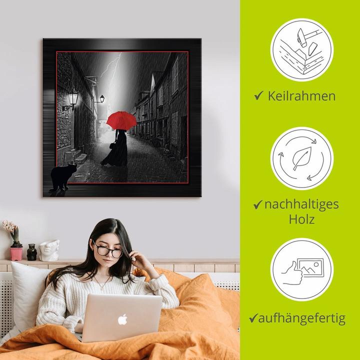 Immagine prodotto Artland La donna con l'ombrello rosso 2 T6FK (100 x 100 cm)