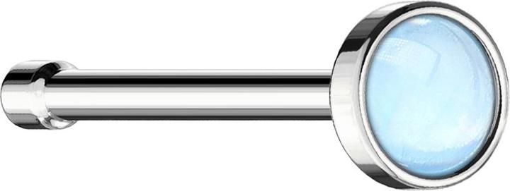 Produktbild Star Piercing Nasenstecker gerade silber mit Epoxidstein blau (ohne Messing, Chirurgenstahl 316L)