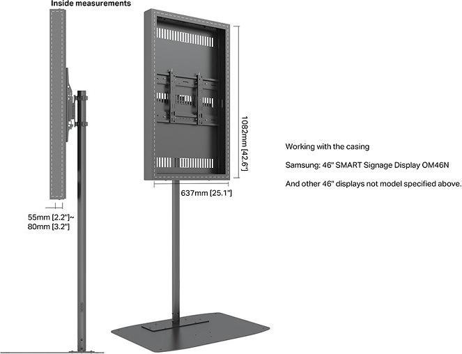 Image du produit Multibrackets Stele ohne Monitor, Portrait, schwarz, 46"/9771
