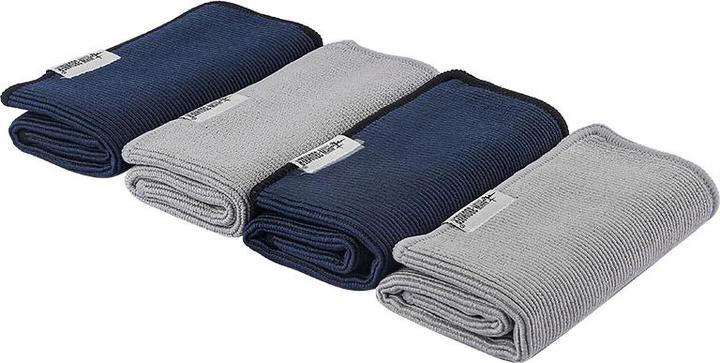 Set Di 4 Strofinacci Da Cucina Super Assorbenti - Grigio E Nero Per Una Cucina Trendy