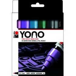 Immagine prodotto Marabu Pennarello acrilico Yono (Multicolore, Viola, Verde, Blu, Grigio, 3 mm, 6 x)