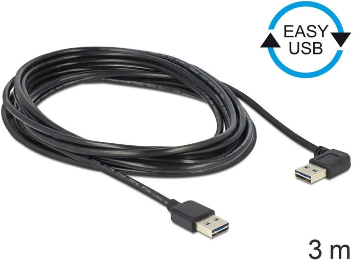 Actual product image Delock USB2.0 Easy cable, A-St.-A.St., angled (3 m, USB 2.0)