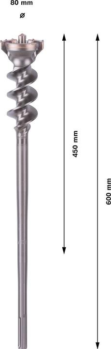 Image du produit Bosch Professional Zubehör Foret PRO SDS max-9 Break Through, 80 x 450 x 600 mm (80 mm)