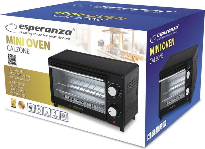 Actual product image Esperanza EKO004 Grill Oven 10 l 900 W Black Grill (EU plug)