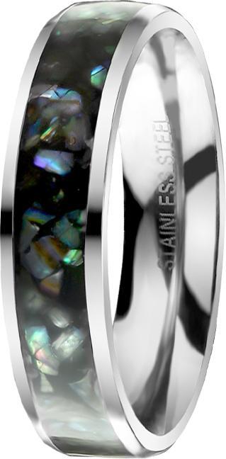 Immagine prodotto Star Piercing Anello argento con striscia di abalone centrata (senza ottone, Organico, Acciaio chirurgico 316L)