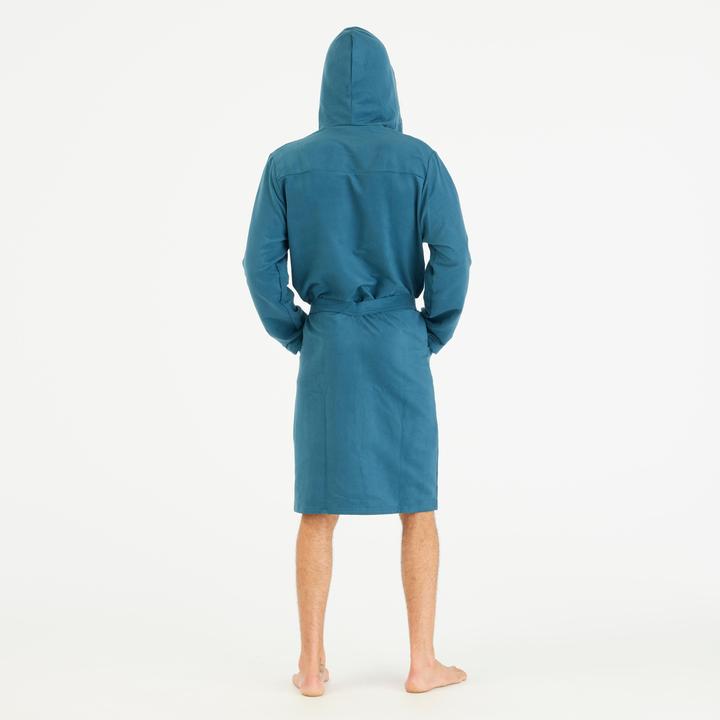 Immagine prodotto Nabaiji Accappatoio con cappuccio compatto in microfibra da uomo in blu anatra (XL)