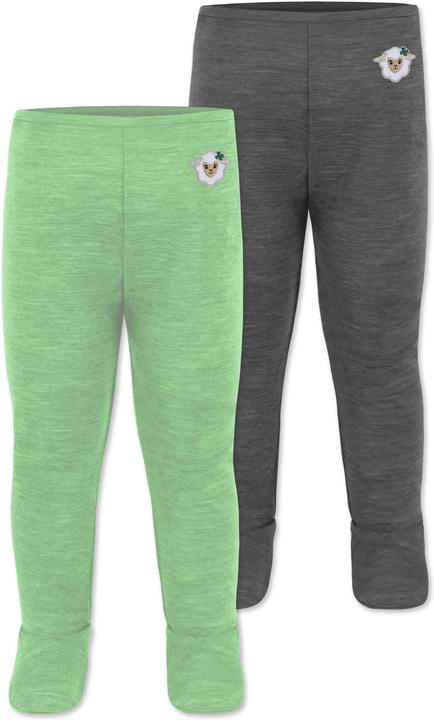 Normani 2er Pack Baby Merino Unterhose mit Füssen - 9539