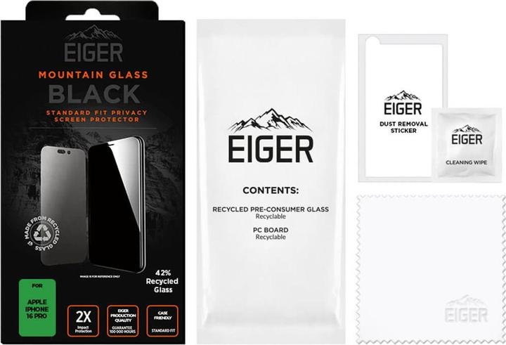 Immagine prodotto Eiger Mountain Glass Black (1 Pezzo/i, Apple iPhone 16 Pro)