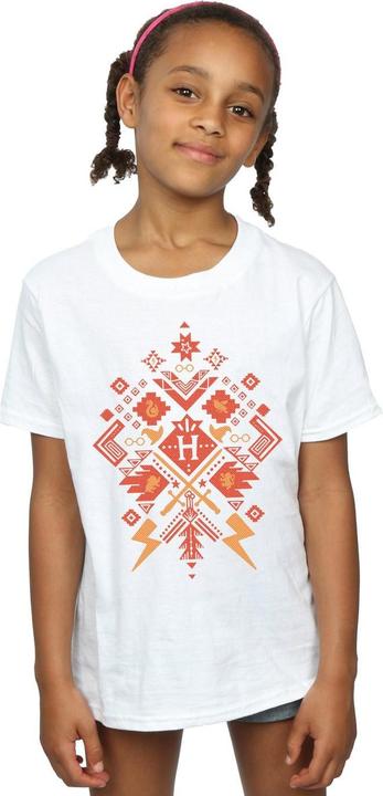 Actual product image Girls Christmas Fair Isle Cotton T-Shirt (152, 158)