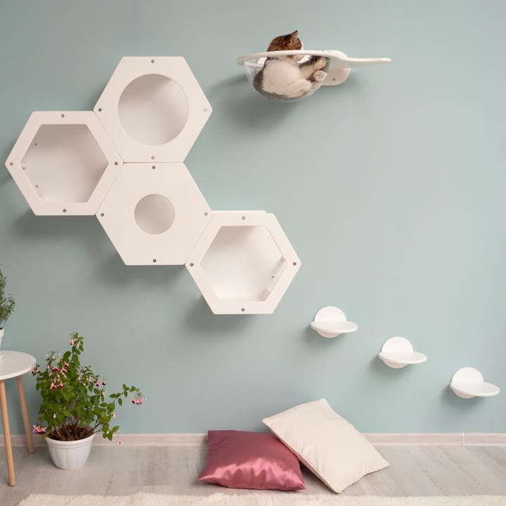 Produktbild Wowhelperco Kletterwand für Katzen 8-teilig (Weiss)