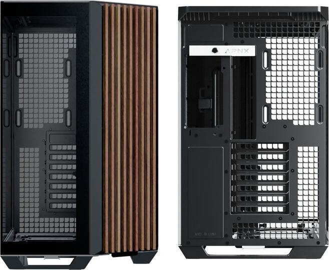 Immagine prodotto APNX Case per PC V1, midi tower, ATX, vetro temperato - legno, nero / bianco (ATX)