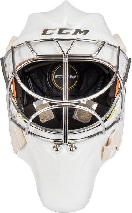 Actual product image CCM AXIS F9-certified Cat Eye SR goalkeeper mask (white, M) (M)