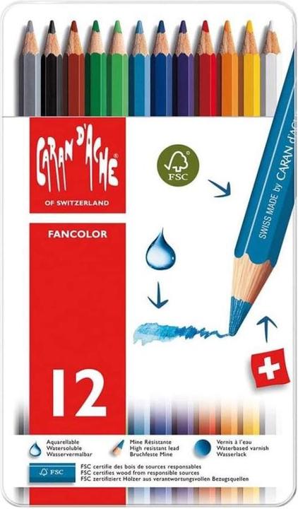 Image du produit Caran d'Ache Fancolor Farbstifte Metallschachtel (Multicolore, 12 x)