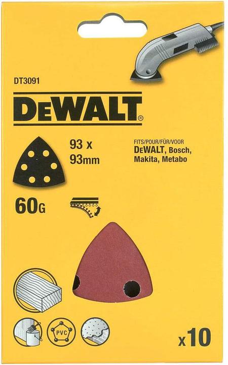 Image du produit DeWalt Papier abrasif triangulaire Klettfix (60)