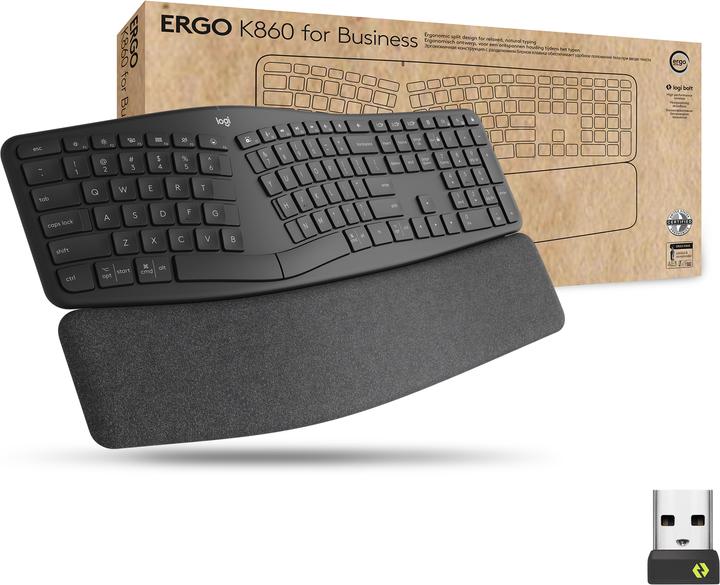 Logitech Ergo K860 Split Keyboard for Business (CH, Kabellos)
