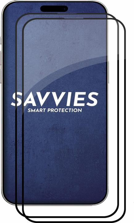 Actual product image Savvies Full-screen armoured glass screen protector (2 Piece, Apple iPhone 16 Pro Max)
