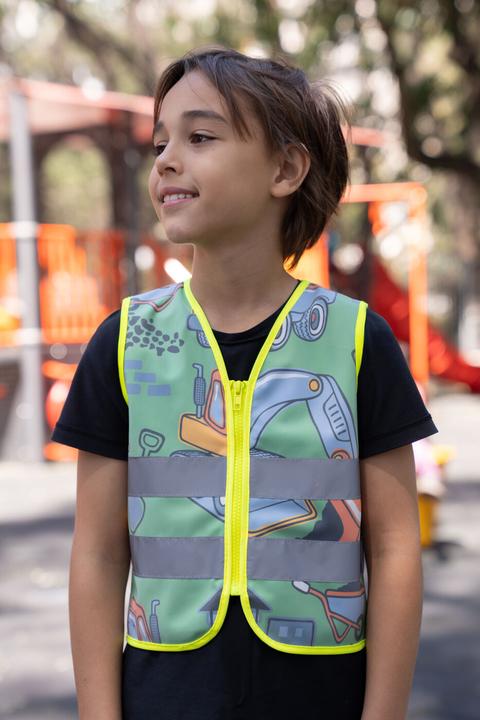 Image du produit Korntex Gilet de sécurité enfant Action "Working Heroes" - CO2 Neutral - Vert clair/chantier - XS (XS)