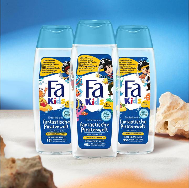 Produktbild Fa Duschgel & Shampoo Kids fantastische Piratenwelt wilder Meeres-Duft 250 ml