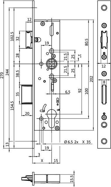 Actual product image BKS G-U Panic lock B-18200 Panic function B EN179/1125