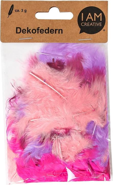 Immagine prodotto Piume decorative, piume per decorazioni e per lavori manuali, mix rosa, 5 - 8 cm, circa 3 g